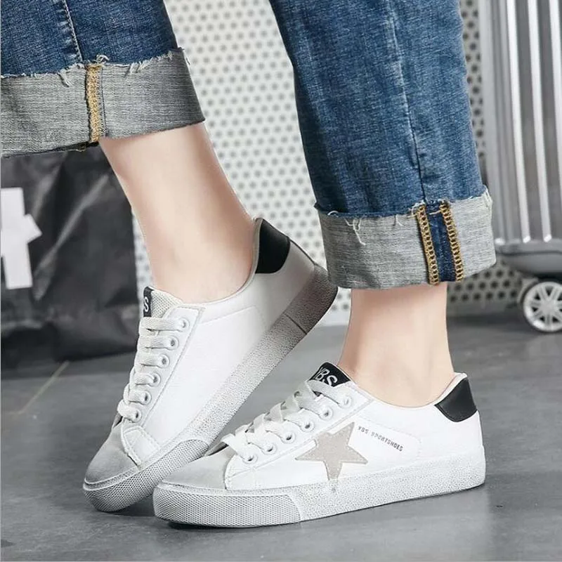 

Women Sneakers 2019 Fashion Breathble Vulcanized Shoes Pu leather Platform Lace up Casual White Tenis Feminino Zapatos De Mujer