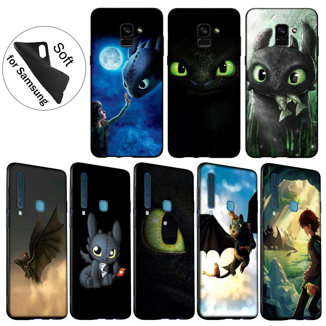 

IYICAO toothless How To Train Your Dragon Soft Silicone Case for Samsung Galaxy A6 Plus A9 A8 A7 2018 A3 A5 2016 2017 Note 9 8