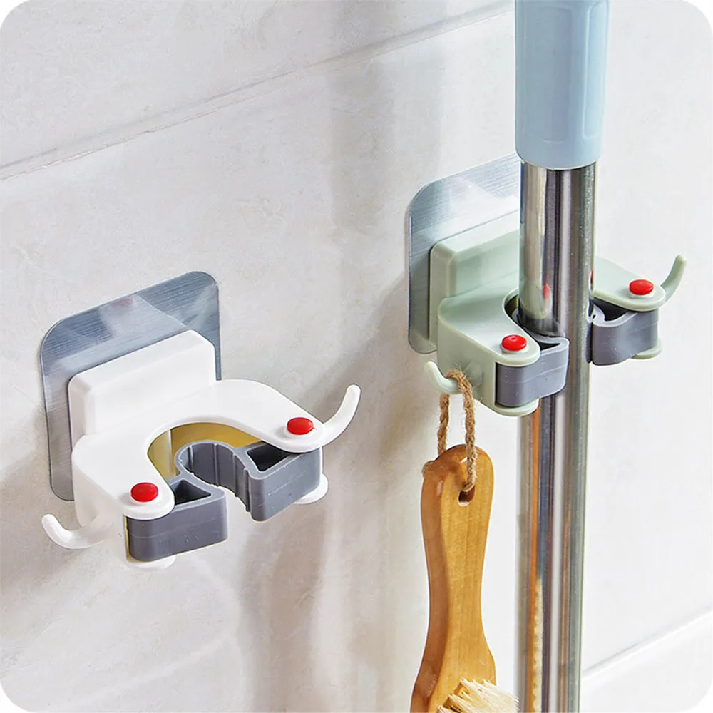 

Bathroom Accessories Hooks For Hanging Wall Mounted Mop Organizer Holder Brush Broom Hanger Storage Rack Kitchen Hook Organizer