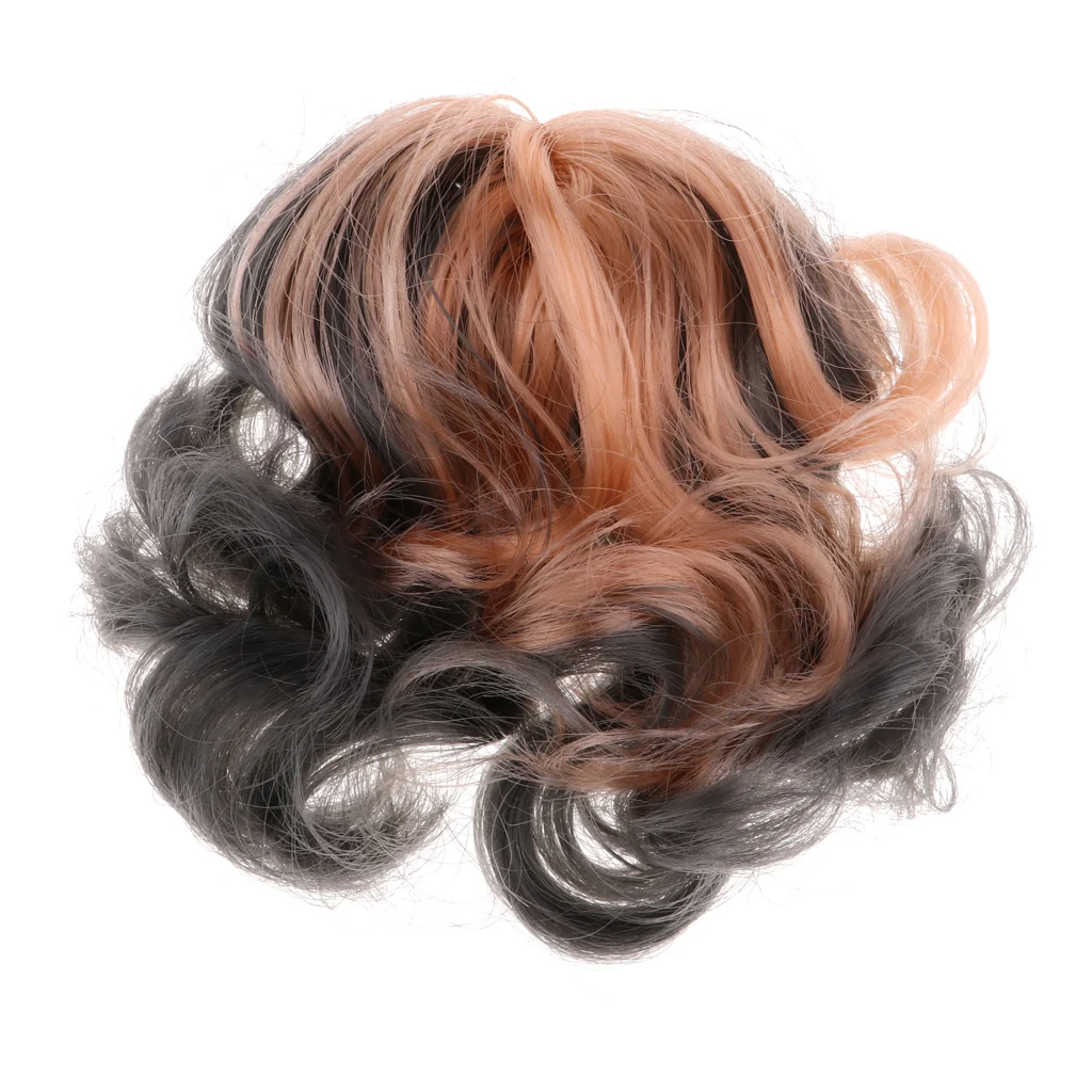 Mixed Color Hair Curly Wig With Scalp For Mini Blythe Dolls DIY Making Accessories