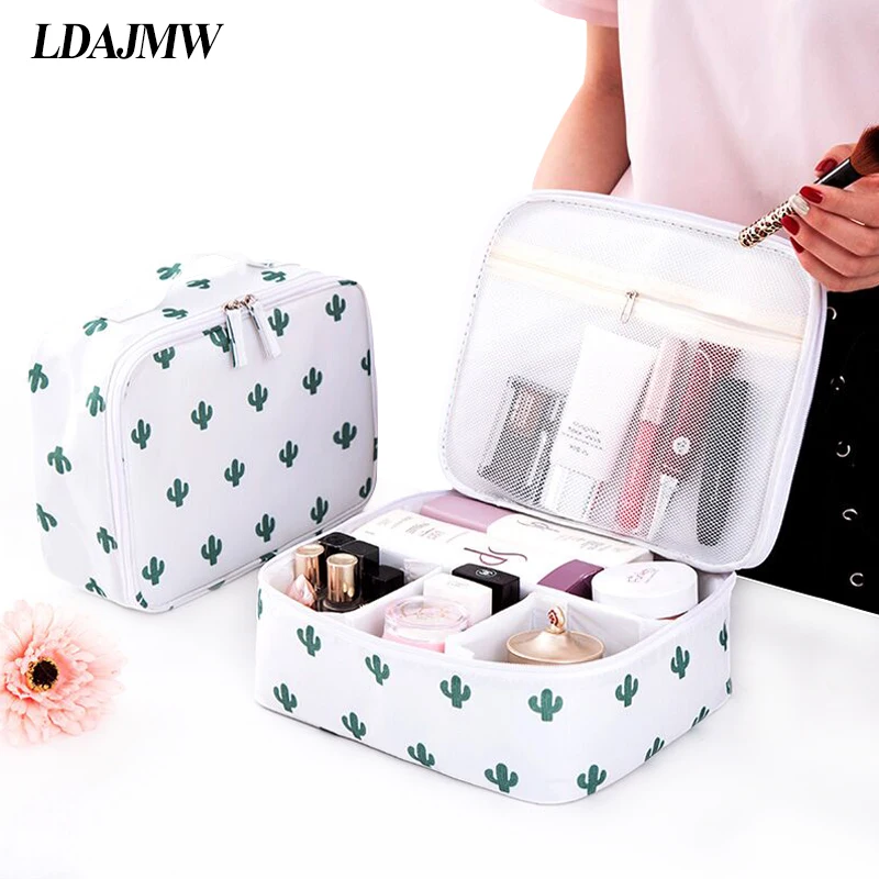 

LDAJMW Women And Men Waterproof Oxford Makeup Bag Travel Cosmetic Bag Storage Box Organizer Beautician Pouch Toiletry Handbag
