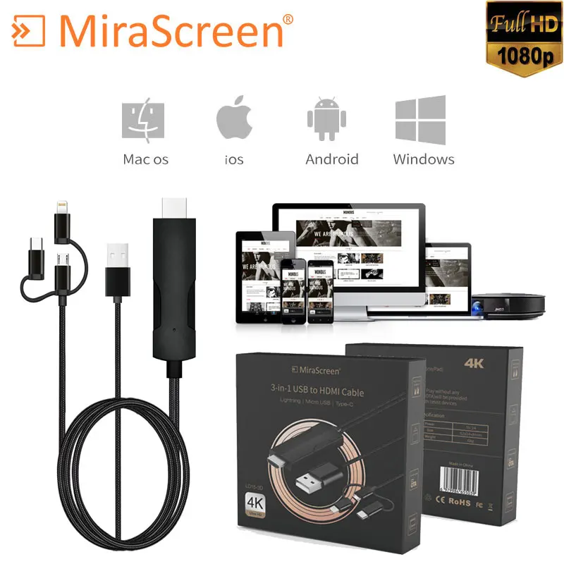 Mirascreen LD15 3D DLNA Miracast зеркальное Anycast Airplay Dongle TV stick Tv Box Подходит для Google