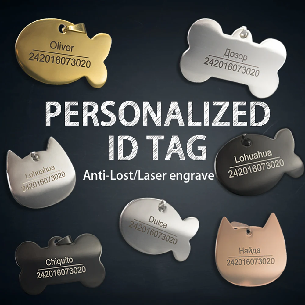 Personalized Dog Tag Stainless Steel Name Engraved ID Tags For Dog