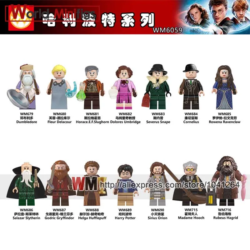 

20PCS/LOT Dumbledore Cornelius Rowena Salazar Godric Gryffindor Helga Siriu Building Blocks Toys For Kid