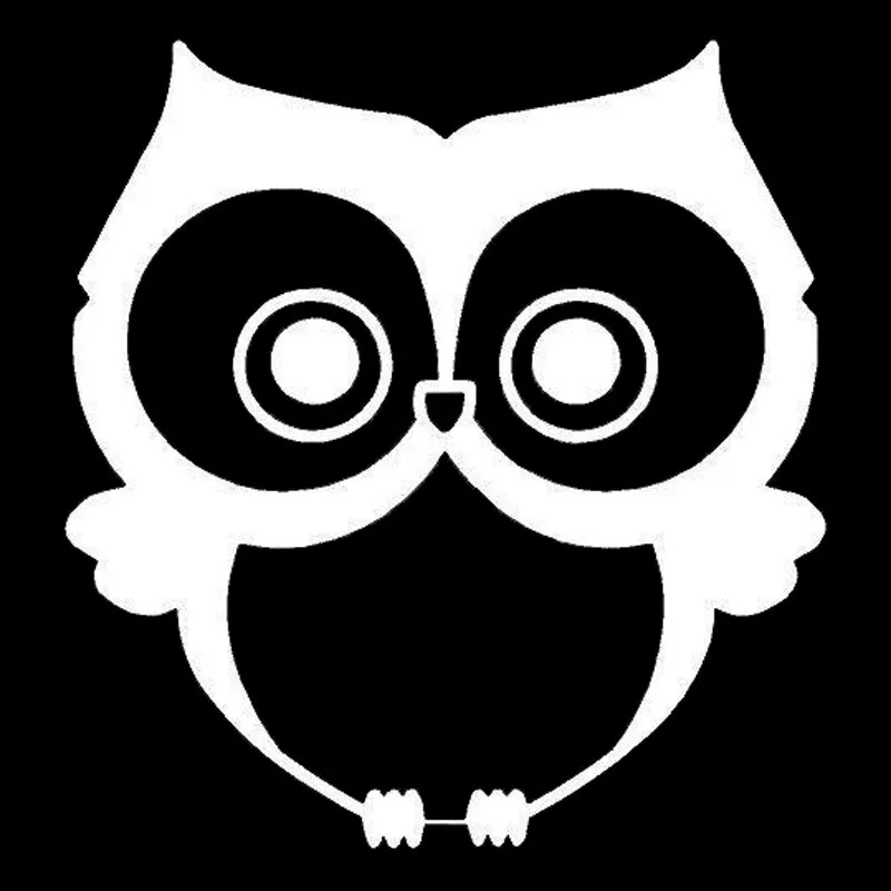 White 5" Vinyl Decal for Car Cute Cartoon Snarky Owl Decal Sticker 