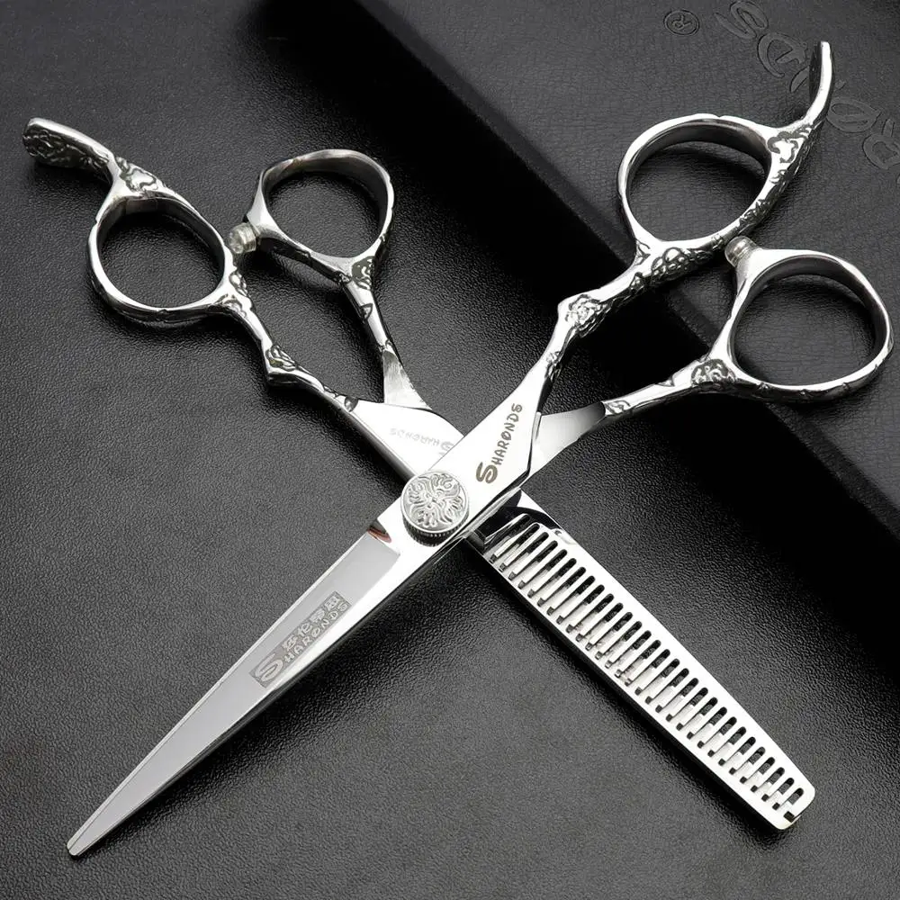 6 дюймов профессиональные ножницы для прореживания волос Парикмахерские ножницы серебряные волосы ножницы