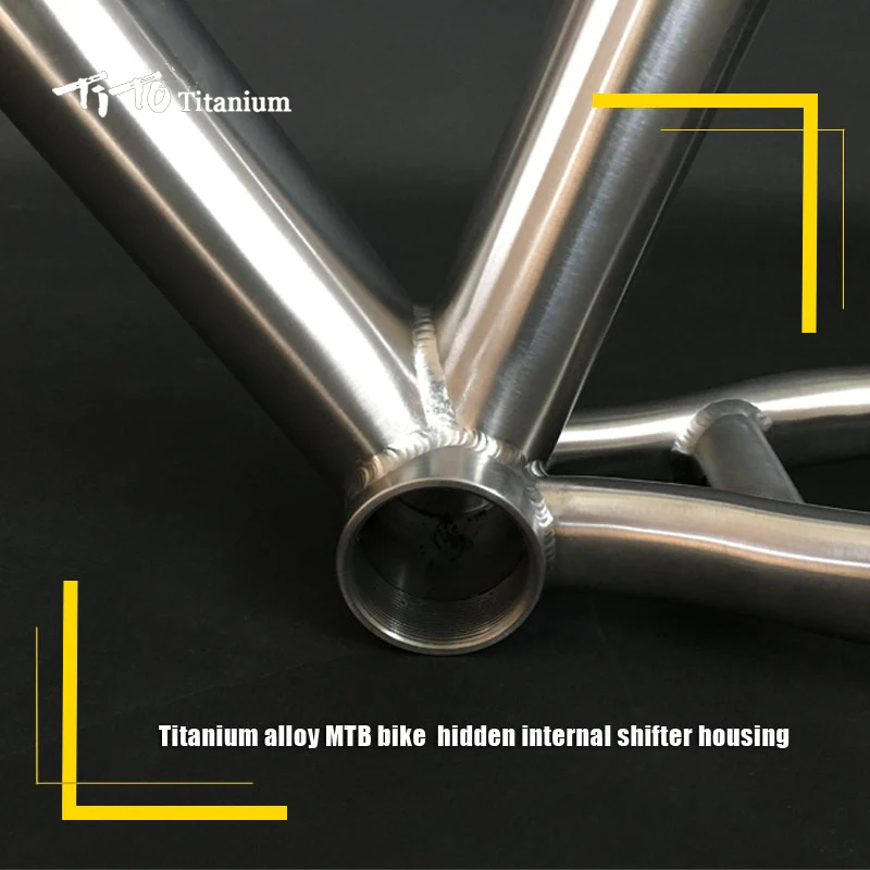 FREE SHIPPING !!! TiTo Titanium MTB bike frame 26``   27.5``  29`` 142-12 rear axle bicycle internal shifter housing