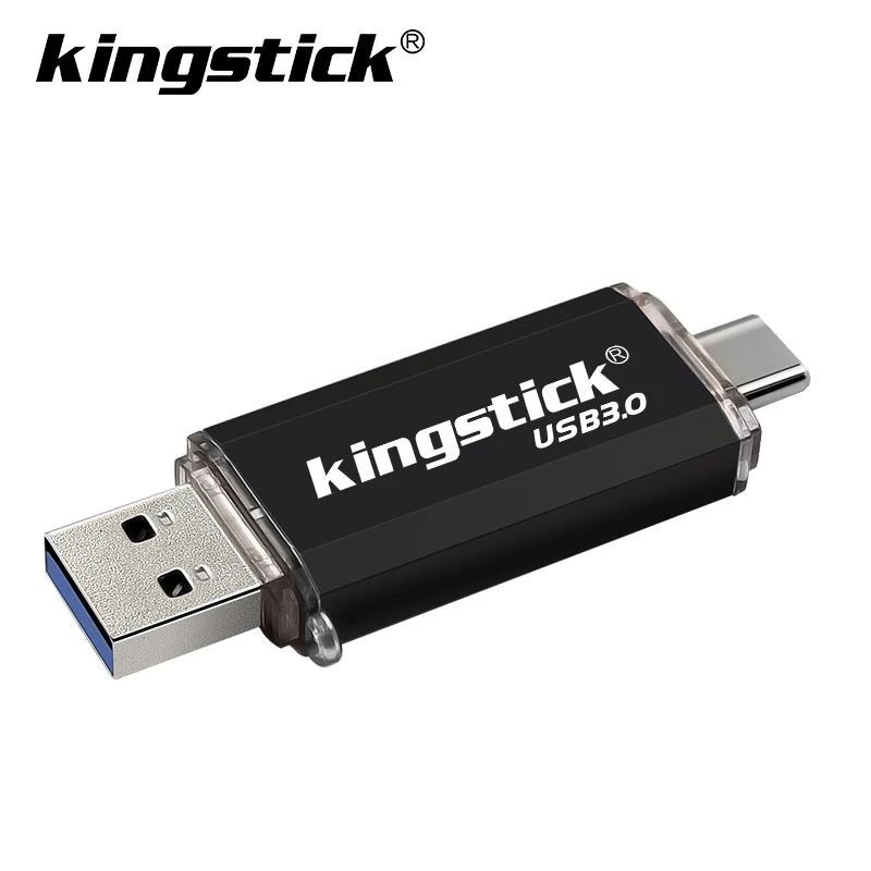 Флеш-накопитель OTG USB 3,0, флеш-накопитель, 128 ГБ, Тип C, Micro Usb накопитель, 16 ГБ, 32 ГБ, 64 ГБ, флешка для устройства type-C - Цвет: black