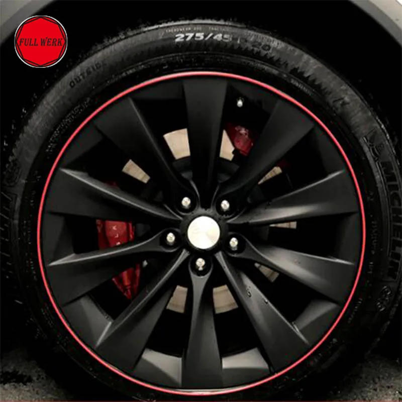Us 3611 16 Offauto Wielnaaf Tire Sticker Decoratieve Wiel Strip Velg Bescherming Zorg Covers Verdediging Voor Tesla Model S Model X Accessoires In