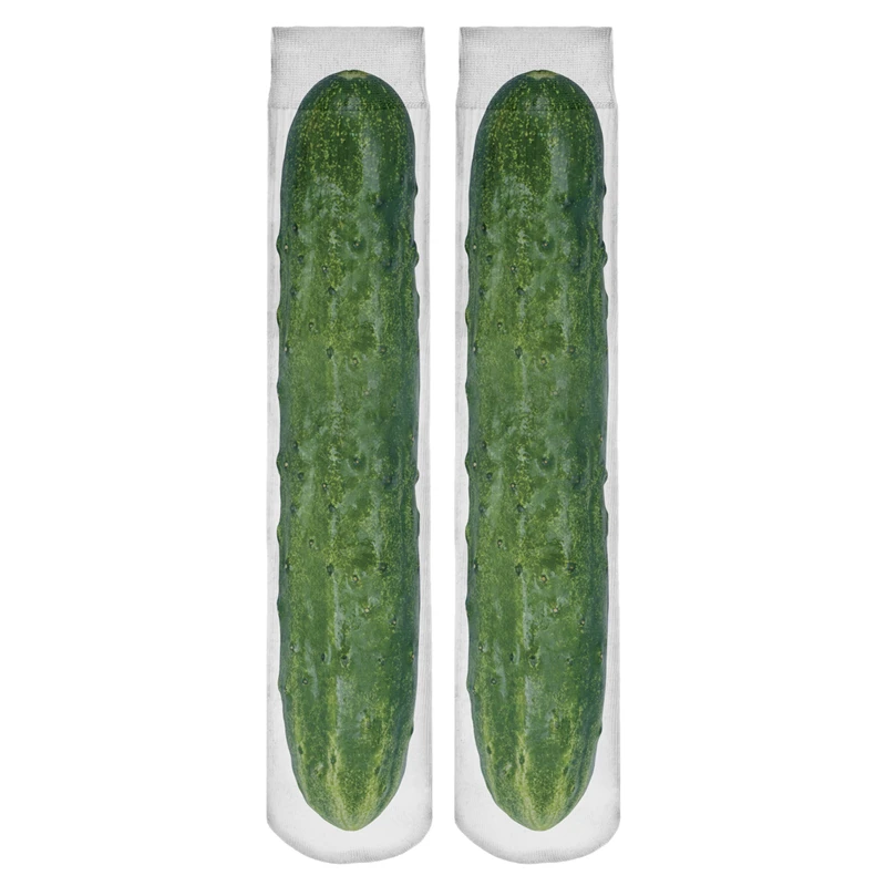 

Hot Sale Harajuku Long Socks Women Funny Sock 3D Fullprint Green Cucumber Sokken Fashion Casual Fitness Hosiery Calcetines Girls