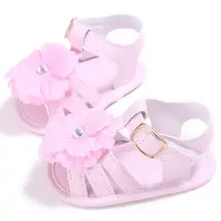 Новое поступление малышей Prewalkers детские мягкие кроватки подошва сандалии мода лето новорожденных для маленьких девочек кожаная обувь