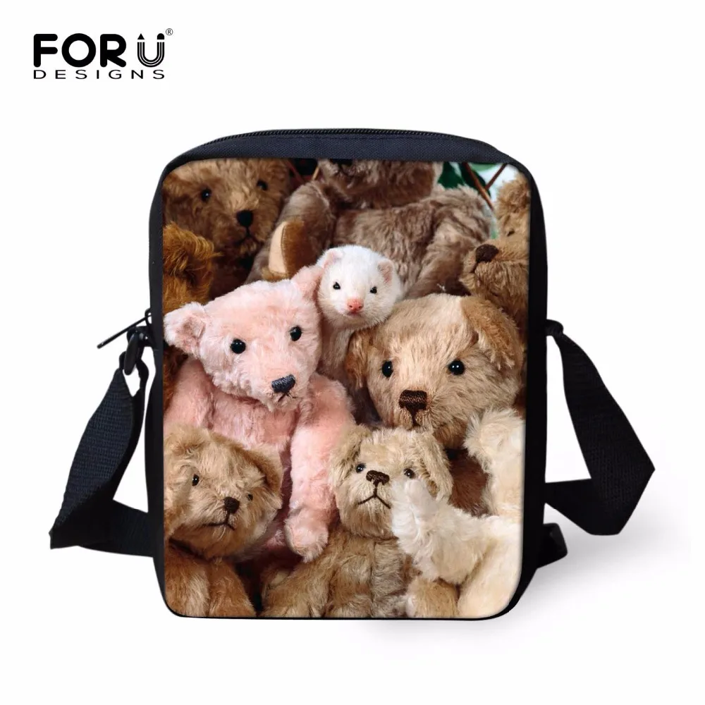 Маленькие женские сумки мессенджеры FORUDESIGNS с милым рисунком животного хорька