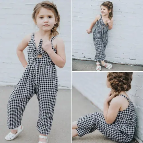 

Newborn Baby Girl clothes cotton Plaids Bodysuit Sunsuit Summer Clothes Outfits