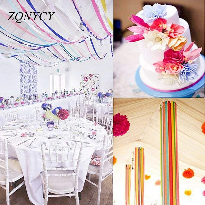 32ft 10m Crepe Paper Streamers DIY Paper Garland Photography Backdrops  For Wedding Birthday Party Baby Shower Venue Decoration