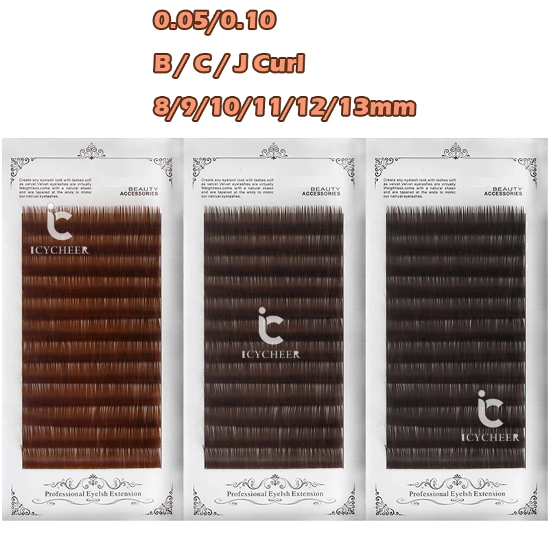 Косметика icycheer индивидуальных Eyelasehs J, B, C, скручивание, натуральный мягкий 8/9/10/11/12/13 мм Индивидуальные Накладные ресницы