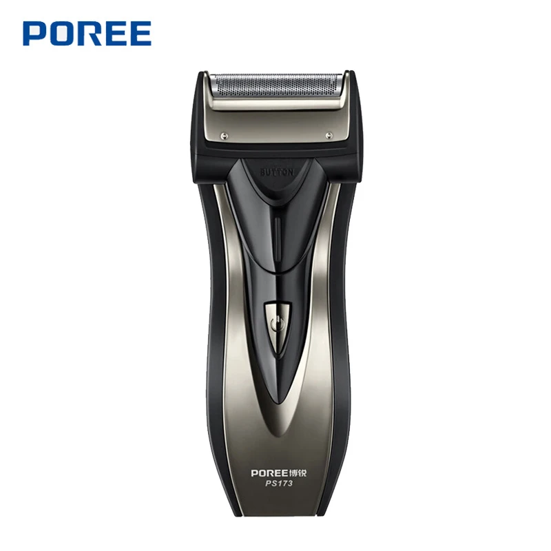 

New Electric Shaver POREE PS173 Single Blade Ergonomic Design 60 minutes Using Time Rechargeable with 4 style Plug Razor for Men