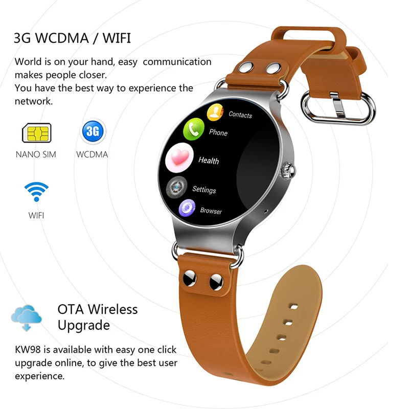 kw 9x android 5.1 bluetooth smartwatch