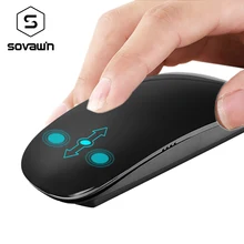 Ergonomic USB Wireless Slim Mouse Touch Wheel Magic Mice 2.4G 800/1000/1200 DPI Optical Mini Mause for Apple Laptop Desktop PC