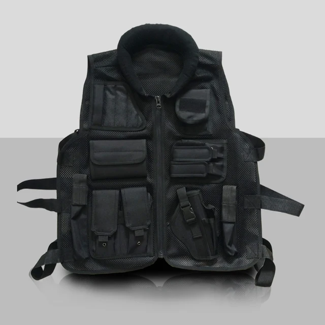 veste tactique gilet tactique police high quality black mesh molle