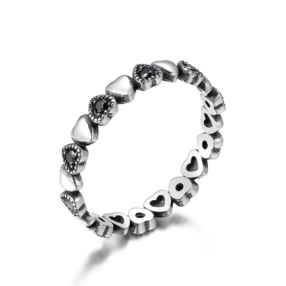 Подлинное 925 пробы Серебряное штабелируемое кольцо 8 видов стилей Love Forever Heart кольцо на палец для женщин Женское Обручальное кольцо ювелирные изделия Anel - Цвет основного камня: GXR140