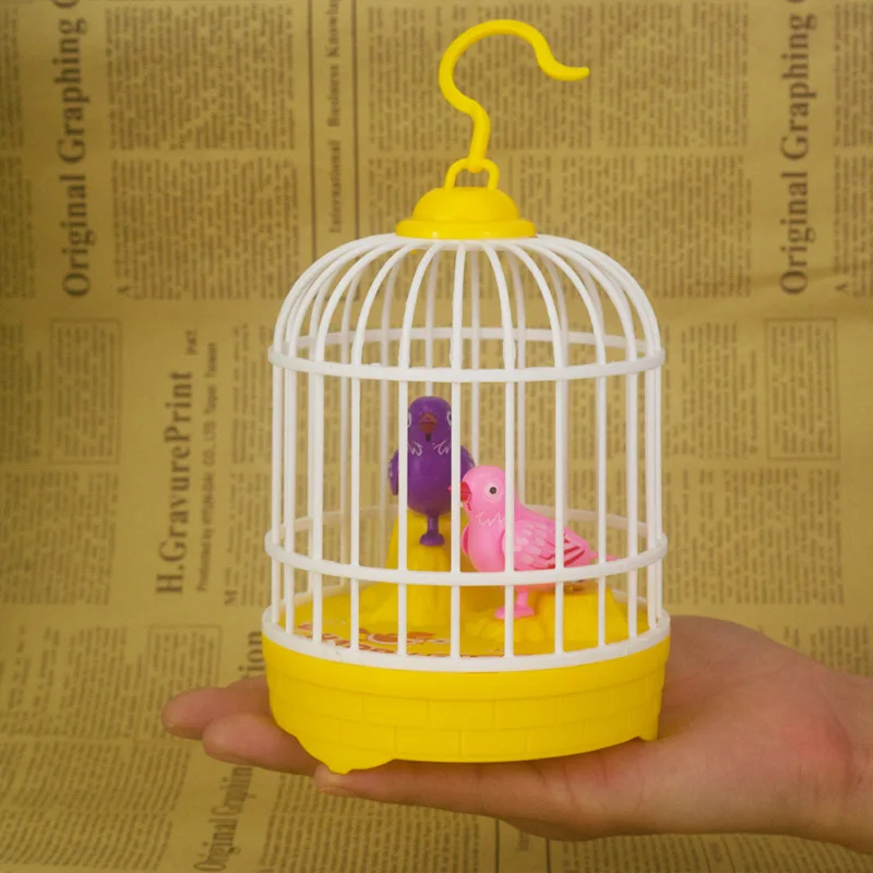 Звук управления мини клетка для птиц игрушка Новинка Индукционная Игрушка контроль звука композиция имитация клетка для птиц для детей