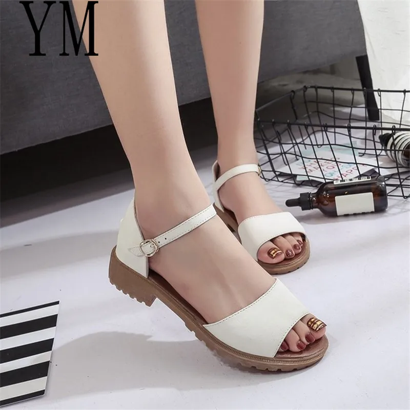 

Hot Summer Floral Sandals Fish Mouth Women Sandals Pu Suede Solid Retro High Heels Square Heel Woman Buckle Shoe Size 35-40