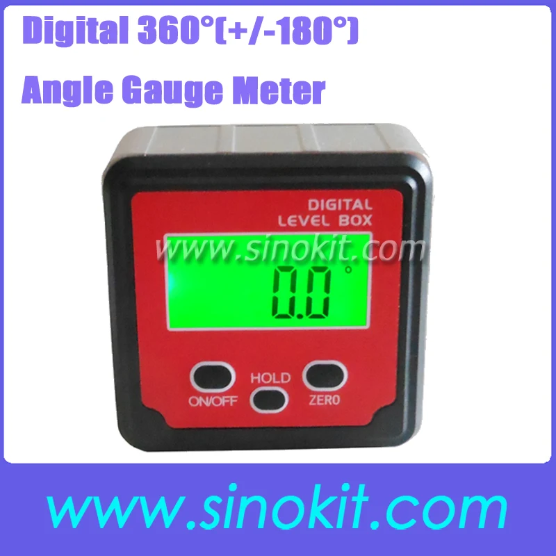 

Digital 360'(+/-180')Angle Gauge Meter Protractor Bevel Box Inclinometer with strong disk magnets JY-180SXB