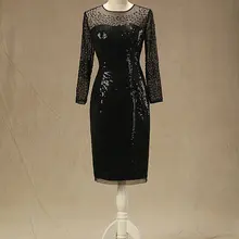 Solovedress изысканный с О-образным вырезом Чай-Длина платья, выпускное платье с блестками русалка формальное платье vestido de festa longo(SL-P010