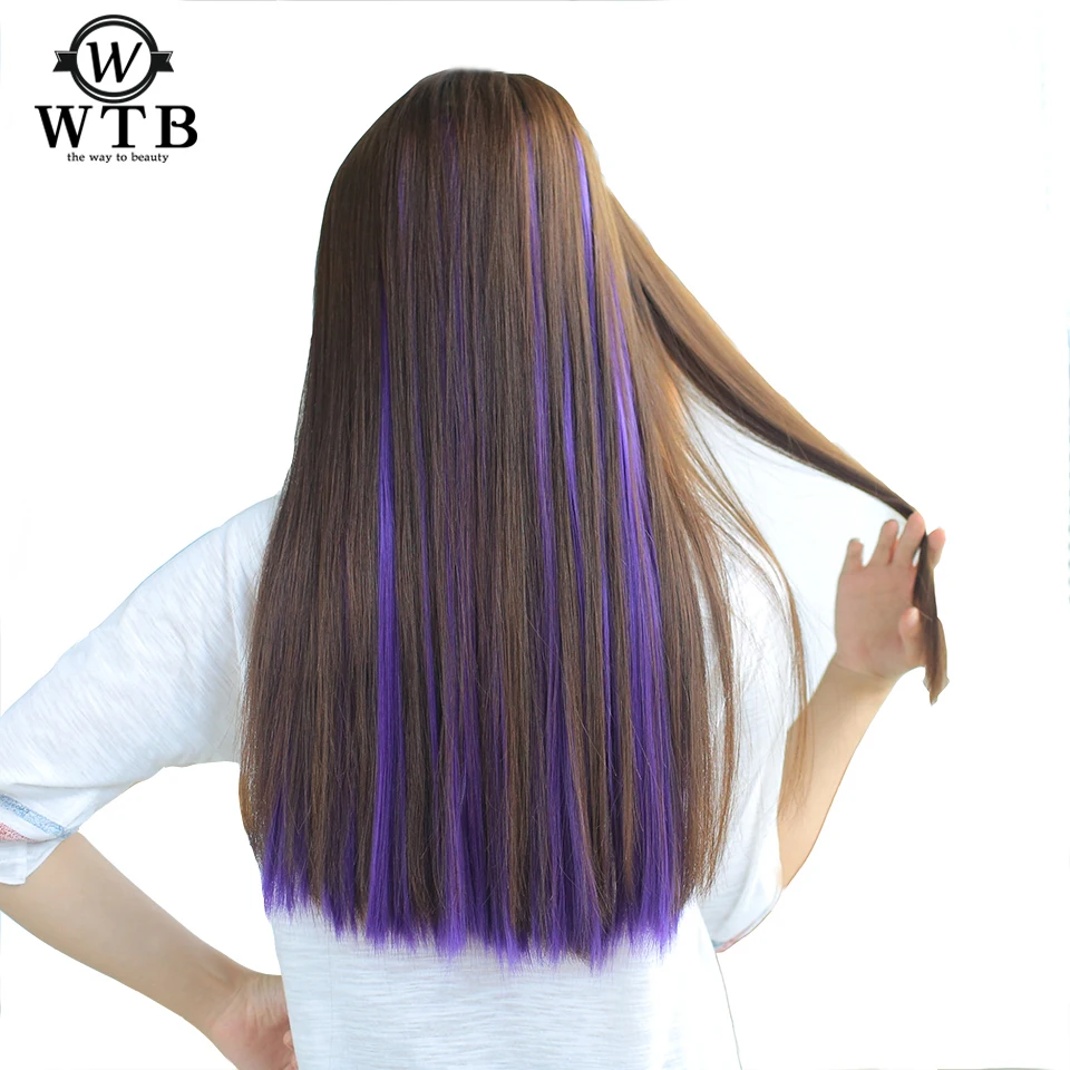WTB Hair 1 Clip 1 Piece 22 inch Clip In One Piece Long Straight Hair Extensions Fake Hairpieces Heat Resistant Synthetic Fake WTB Hair 1 Clip 1 Piece 22 inch Clip In One Piece Long Straight Hair Extensions Fake Hairpieces Heat Resistant Synthetic Fake