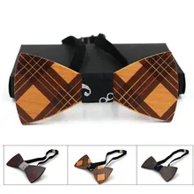 Новинка мужской однотонный деревянный Полосатый плед Официальный галстук-бабочка Жених Свадебный бизнес бабочка галстук для банкета работы вечерние деревянная бабочка