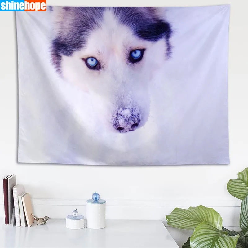 Husky Tapestry Animals Dogs Wall Hanging Wall Tapestry Psychedelic Farmhouse Decor Dorm Room Wall Carpet Wall Blanket