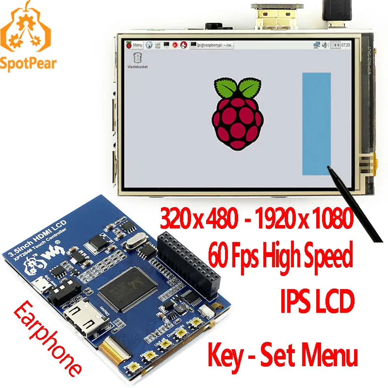 Raspberry Pi 3.5 inch IPS HDMI LCD touchscreen 3.5inch display 1920x1080 Case