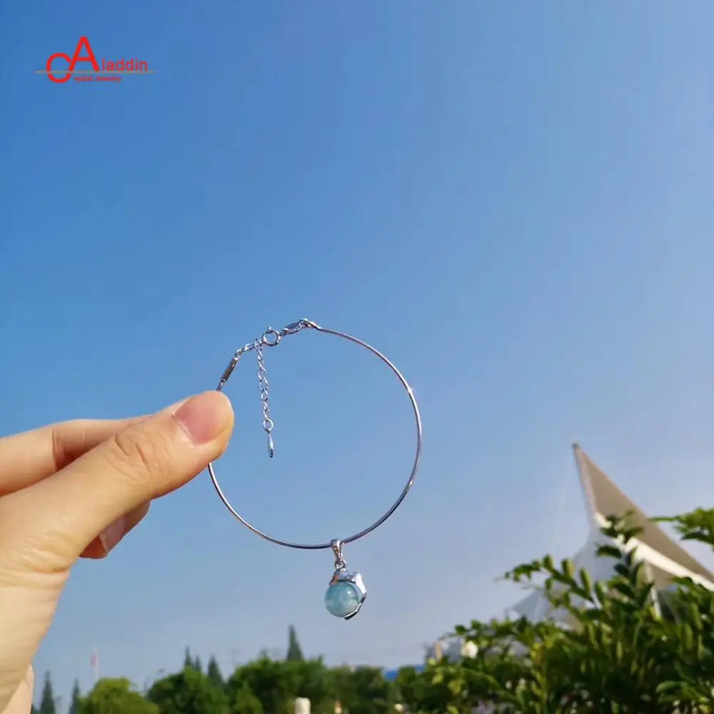 

Aladdin Nature Aquamarine Dolphin 925 Sterling Silver Pendant Bracelets Jewelry Charm Bracelets Design For Women Fine Jewelry