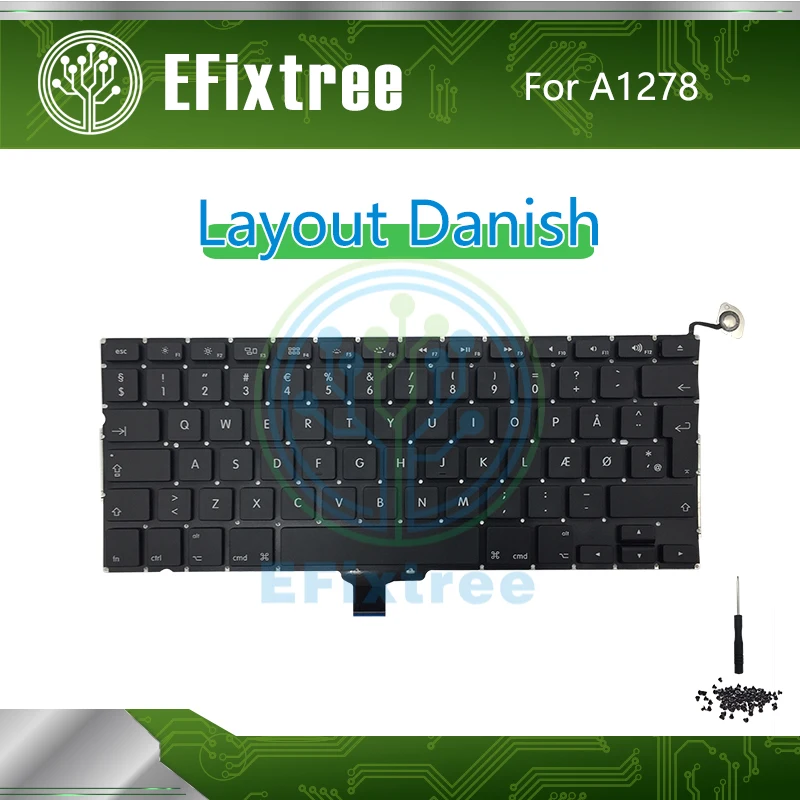 

New Danish For Macbook Pro 13'' A1278 Keyboard Screw Screwdriver Layout 2009 -2012 EMC 2326 EMC 2351 EMC 2419 EMC 2555 EM2554