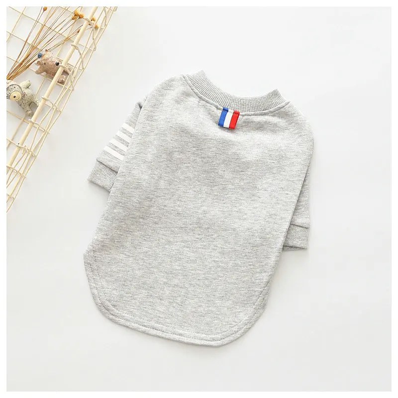 Grey Модная одежда для животных для щенков, толстовка с капюшоном, куртка для французского бульдога, шнауцера, чихуахуа, куртка для собак, кошек, сохраняющая тепло, SXC07 - Цвет: Grey