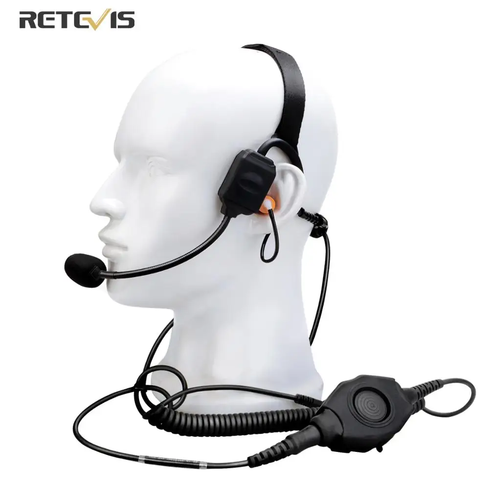 

Retevis EB020K 2 Pin Waterproof Bone conduction Noise canceling headset for Kenwood