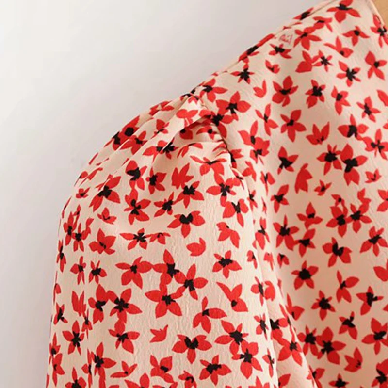 Женское платье с цветочным принтом повседневное пляжное средней длины длинным