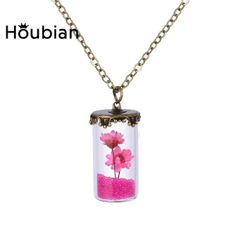

12pc/Pack Spring Beauty Design Mini Glass Beads Rose Flower Necklace Pendants For Women DIY Jewelry X'mas Gifts 100% Handmade