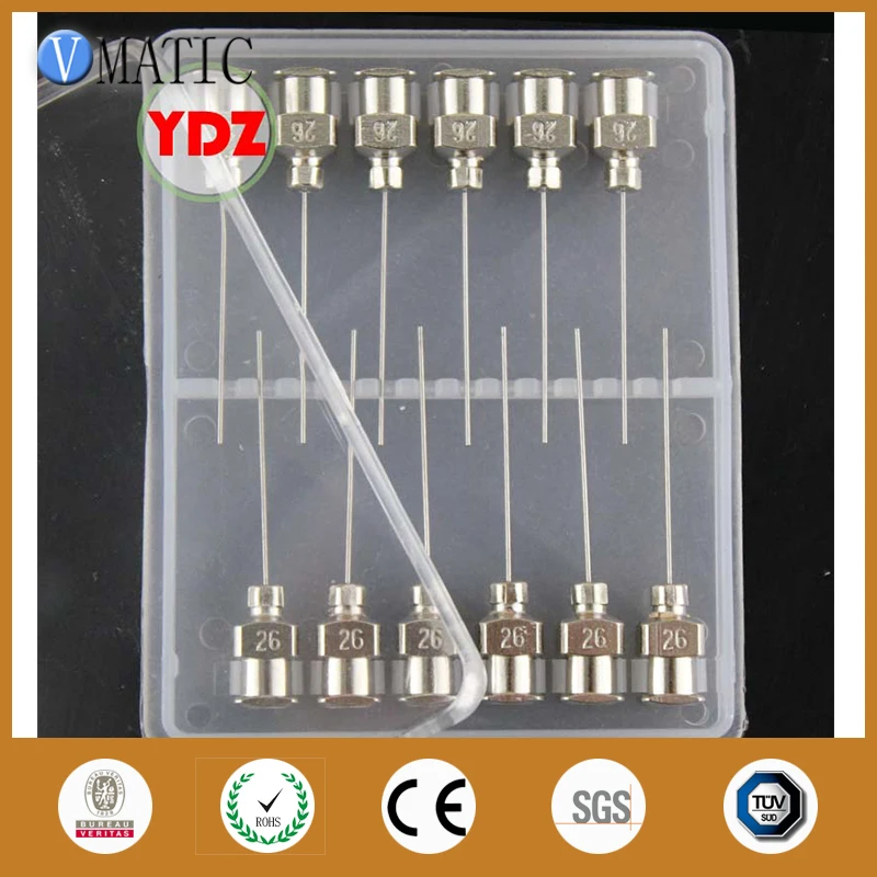 

Free Shipping 12Pcs 1 Inch Length Tip Length 26G Blunt Stainless Steel Quality All Metal Industrial Glue Dispenser Needles