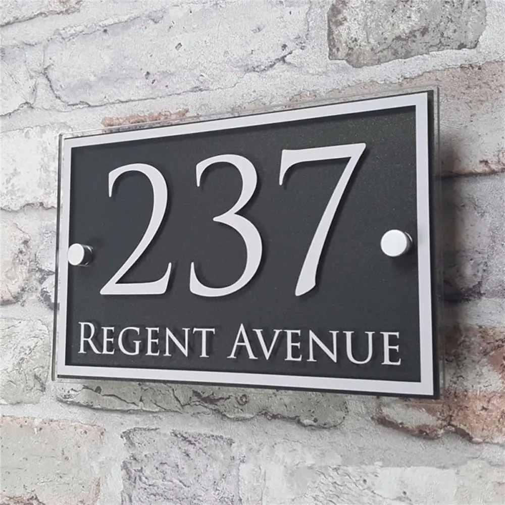 Современный знак на дом табличка номер двери уличный стеклянный эффект акриловый дом имя