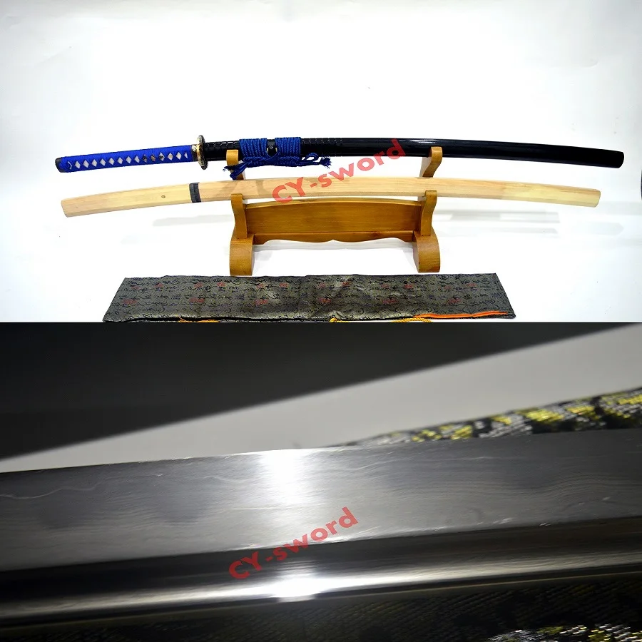 

Handmade Katana Japanese Samurai Sword Real Clay Tempered Honsanmai Hazuya Blade Functional koshirae