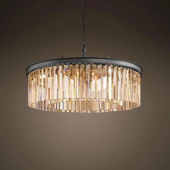 

Luxurious Crystal Hanging Light Fixture Round Crystal Chandelier Luminaire Drop Lamp for Living room Dining room Restaurant Cafe