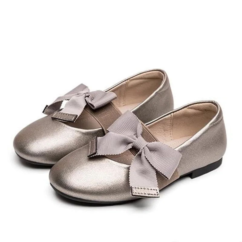 

New Children Leather Shoes Girls Princess Spring Soft bottom Casual Comfortable Low-heeled Bow Baby Kids Dance Party Shoes 03