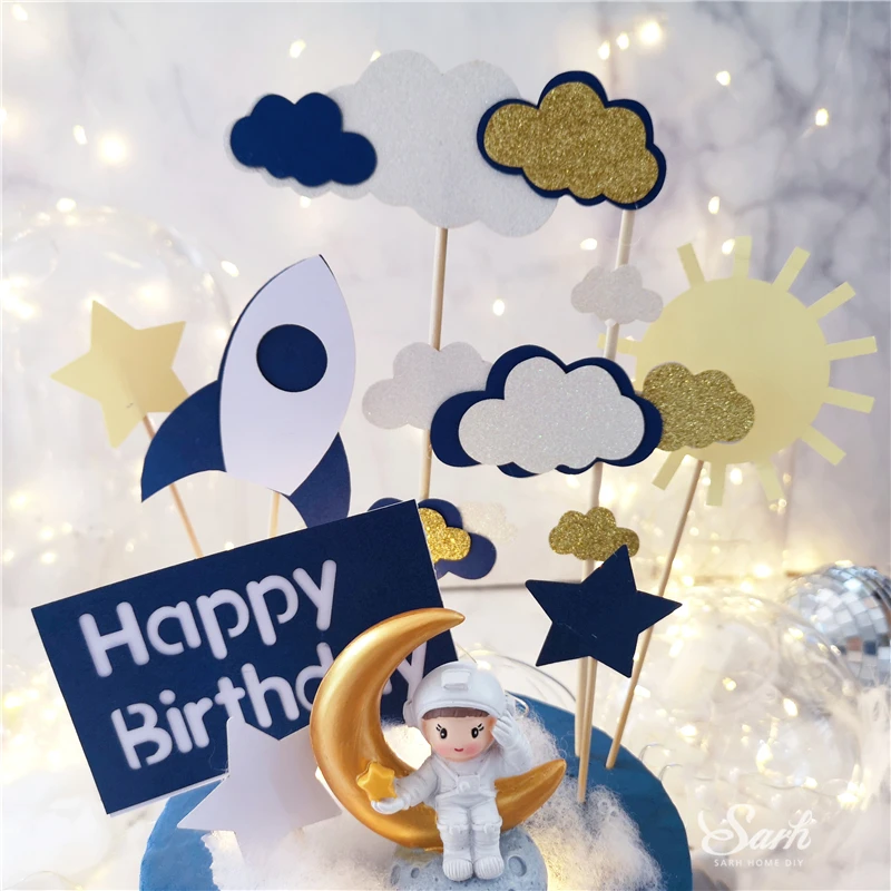 Bling Rocket торт Топпер астронавт мальчик девочка украшение счастливый день детей день рождения День Святого Валентина поставки сладкий подарок