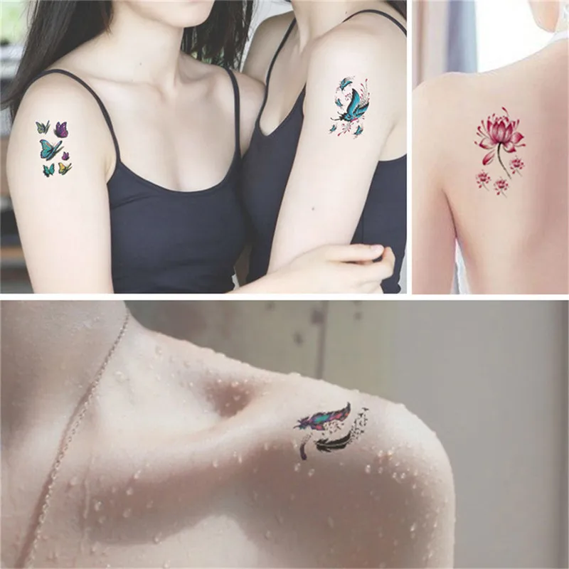 

60pcs Sheet Temporary Metallic Tattoo Gold Silver Flash Tattoos Inspired tattoo supplies microblading Tatton Sticker #20