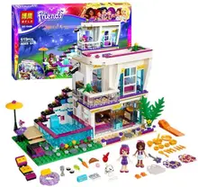 Bela 10498 Friends Series Livi’s Pop Star House Model building kits compatible with lego city 3D blocks toys for children
