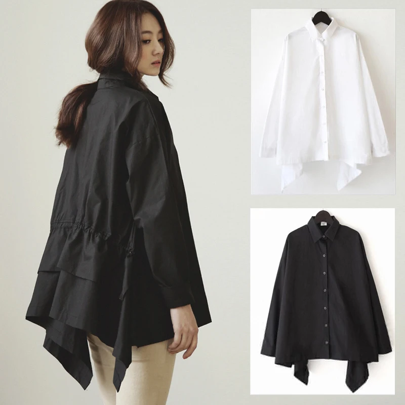 

LANMREM 2019 Spring Autumn New Fashion Wild Women Jacket Loose Plus Solid Color Wrinkled Swallowtail Short Windbreaker TC156