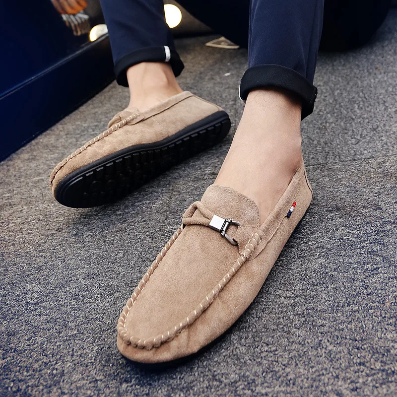 

Spring And Autumn Fashion Breathable Men's Shoes 2019 New PU Suede Nen's Casual Shoes Luxury Brand Men's Flat Shoes Driving Shoe