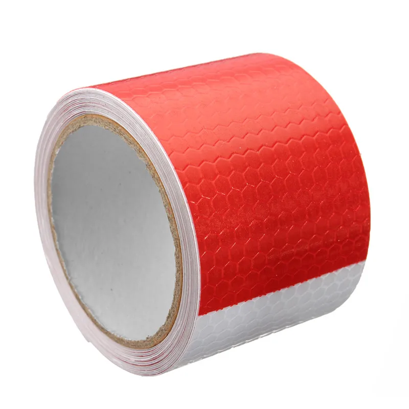 

Silver Red PVC Reflective Tape Reflective Safety Warning Conspicuity Tape Roll Film Sticker Good Viscous Waterproof