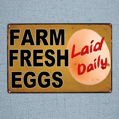Еда яйца жестяная вывеска винтажная табличка рисунок, для бара, для кафе дома металлический настенный художественный декор, 30X20 см DU-1279 - Цвет: DU1287